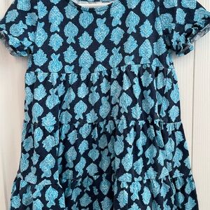 Lilly Pulitzer Navy and Light Blue Leaf Dress
